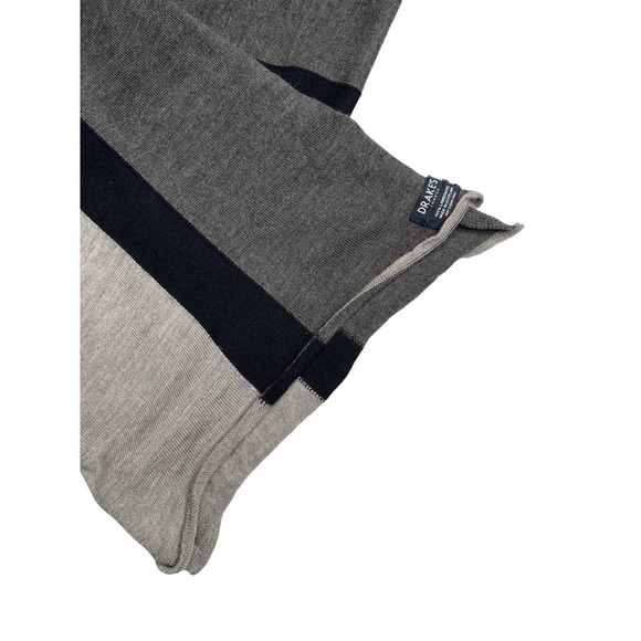 𝅺drake’s of London 100% Lambswool Striped Scarf - Picture 3 of 9